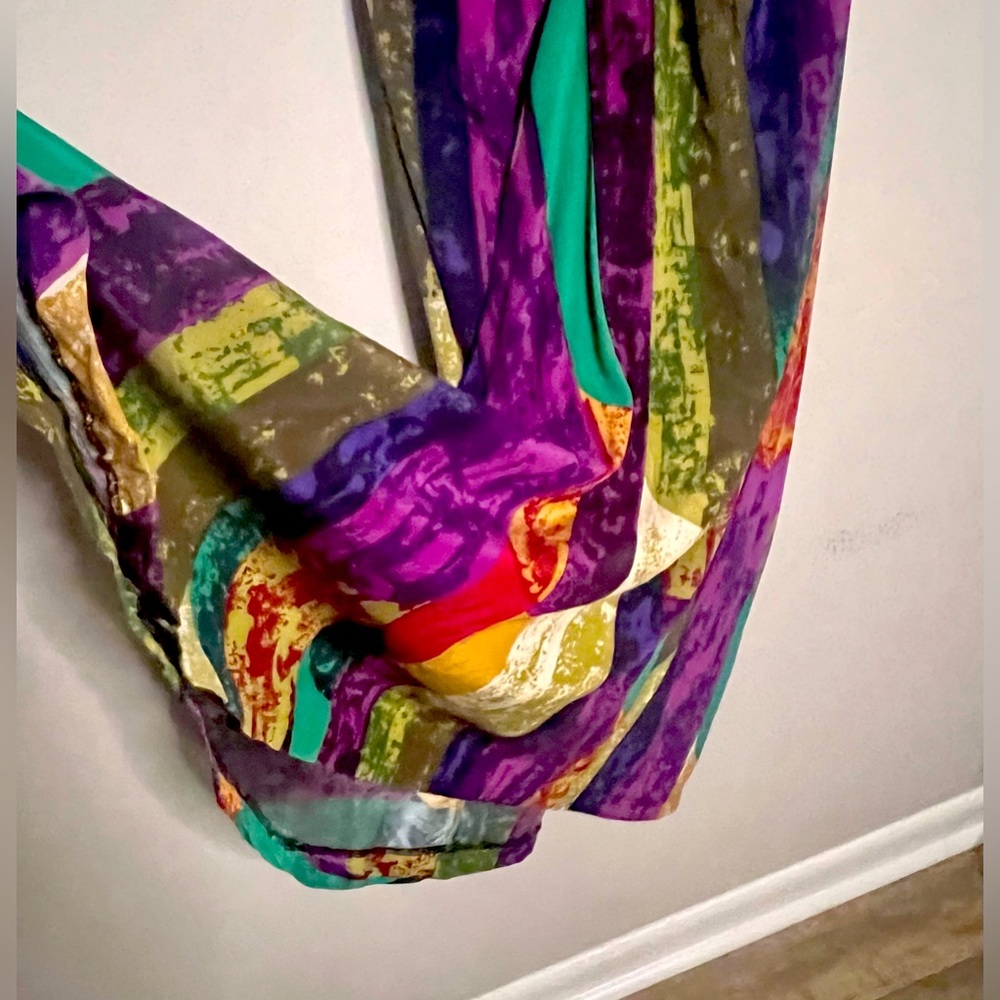 || NICOLE MILLER STRAPLESS GOWN || PROM DRESS ||Silk || Formal ||Multicolored - Picture 7 of 10